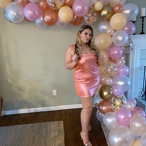 Peach party dress